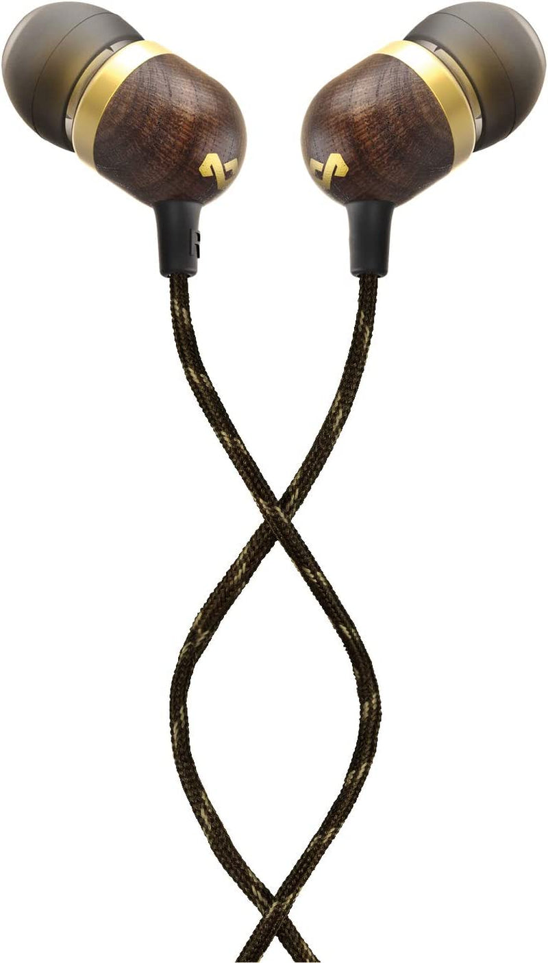 Smile Jamaica: Wired Earphones with Microphone, Noise Isolating Design, and Sustainable Materials, Brass